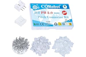 CQRobot JST PH 2,0 mm Paso 3-Pines Conector IC Enchufe Macho, Receptáculo Hembra Carcasa y T Forma Engarce Terminal Suite. 50 Juegos / 250 Piezas Cable a Placa Cable de Adaptador Componentes.