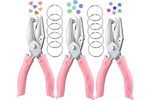 AMZMUKAUP 3 Stück Stanzer, Metall, Handlocher, Papier, Stanzer, Werkzeug für Basteln, Handwerk, Büro, Schule, Haus, DIY, Handwerk, Scrapbook, Papierkarten