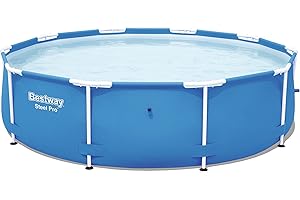 Bestway Steel Pro 56677 - Piscina (Piscina con anillo hinchable, Círculo, 4678 L, Azul, PVC, Poliéster, Acero, 0,8 mm)