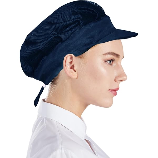 Lot De 3 Toques De Chef Réglables En Maille Respirante - Noir - Taille Unique Pour Cuisine, Restaurant, Hôtel