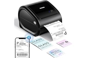 Phomemo Bluetooth Shipping Label Printer, D520BT Thermal Label Printer 4x6 Inches, Compatible with iOS, Android, Windows, Mac, Amazon, eBay, Etsy, Shopify, Royal Mail, Evri, DPD, UPS, Black