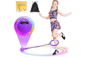 Herbst Anello lampeggiante per bambini, con contatore, timer, contatore di calorie, pieghevole, con rotella luminosa, giocattolo fitness per ragazze (viola)