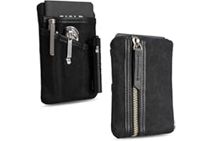 Sayram SP4 EDC Pouch Tasche, kompakter EDC Taschen Organizer aus gewachstem Canvas, Reißverschlusstasche für Herren, EDC Pocket Organizer für Kleingeld, Notizbuch, Taschenlampe
