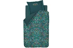 Pip Studio Bettwäsche Forest Findings Grün Blumen Blüten Vögel Tiere Früchte Wald Perkal, Größe:155 cm x 220 cm