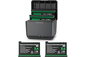 Adicop Insta 360 X4 Akku und Ladegerät für Insta 360 ONE X4,2PCS 2500mAh Batterie mit Ladegerät Zubehör kompatibel mit Insta 360X4 Kamera