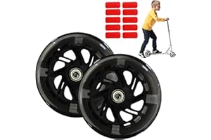 VEGENA Kółka do skutera, 2 sztuki, 120 mm, z taśmą odblaskową, koła do hulajnogi z ABEC-7, kółka zapasowe do wszystkich rodzajów hulajnogi i hulajnogi (czarne)