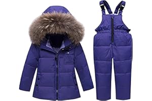 amropi Tuta da Sci per Bambino Unisex Tute Completo da Neve 2 Pezzi Invernale Giacca con Cappuccio e Pantaloni per 1-5 Anni