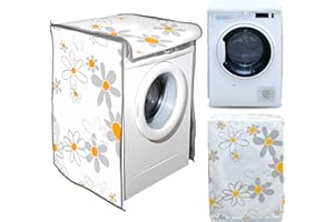 MOORG Copri Lavatrice e Copri Asciugatrice per Interno, Coprilavatrice Impermeabile, Copertura Impermeabile con Chiusura a Zip, Telo Antipolvere, Coprilavatrice da interno 60x60x80