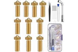 XINKYD Ugello per stampante 3D, parti per stampante 3D, ugelli da 0,4 mm, per Volcano Anycubic Vyper Kobra Max Artillery Phaetus Rapido Kobra 2... (kit in ottone, 10 pezzi, 0,4 mm)