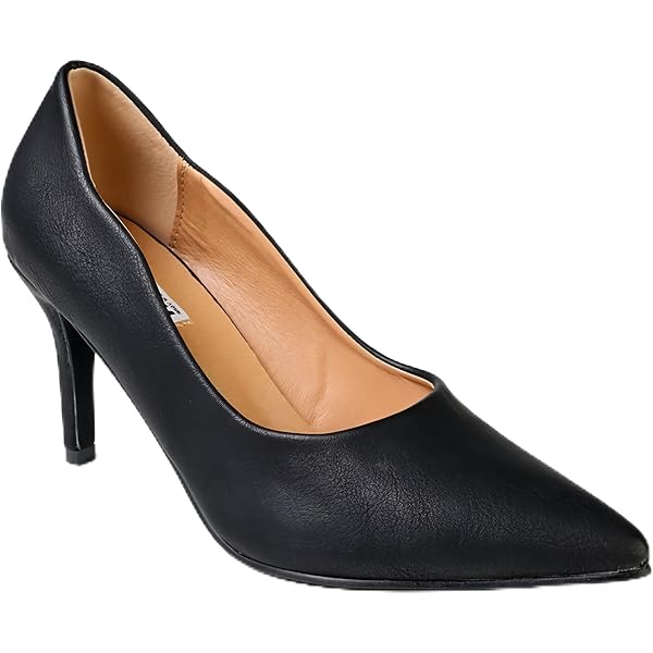Madison Women's Lila 7 Stilleto Court Heels, Size 7 UK, Black
