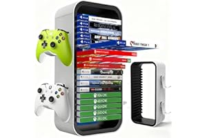 WIGMOA BGGCHEECA OYO-1【40,1 cm】Tour de rangement de jeux compatible avec PS5/Xbox Series S et X/Switch, organisateurs universels de disques de jeux vidéo, 18 pièces avec 4 supports pour