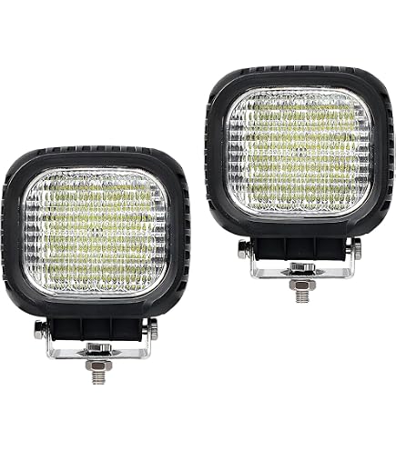 2 Phares De Travail LED Carrés 30W 2500LM - Ampoule Ambre 3000K, IP67, Pour 4x4, Tracteur, Bateau - 5