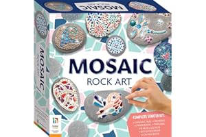 Hinkler - Mosaic Rock Art - Rock Art Complete Starter Kit - Arts and Crafts for Adults - Gift for Art Lovers - Includes Rocks, 21 Mosaic Tiles, Beads and More