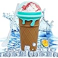 Hawgeylea Slushie Cup, Quick Frozen Magic Plus Maker, Freeze Milkshake/Juic Slushy, Reusable Slush Squeeze for Family DIY Homemade Machine Children Kids ( Brown)