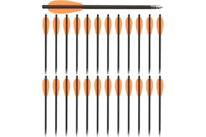 WANVZMR 6,3" Carbon Armbrust Bolzen Pfeile mit Stahlspitzen Jagdpfeile für 50-80lbs Pistolenarmbrust Präzisionsziel,Mini Armbrustpfeile Armbrust Carbon Bolzen für Zielpraxis Jagd