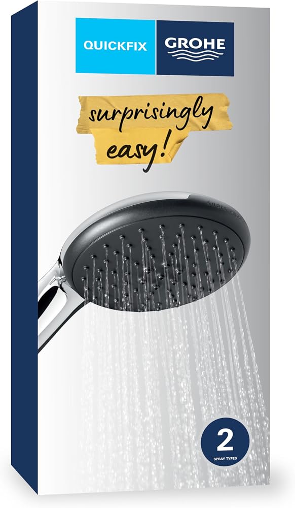 GROHE Vitalio Start 110 El Duşu, 2 Akışlı Yağmur ve Jet Duşu, SmartSwitch, 110mm Yuvarlak Duş Başlığı, Kireç Önleyici Sistem, Krom, 26947001
