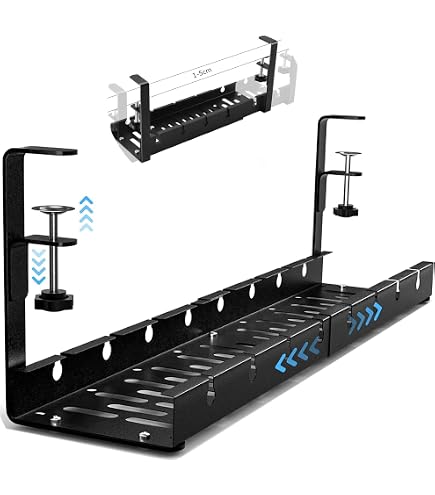 Kabelmanagement-Tablett Für Schreibtisch – 91,4 Cm, Ohne Bohren, Mit Klettverschlüssen