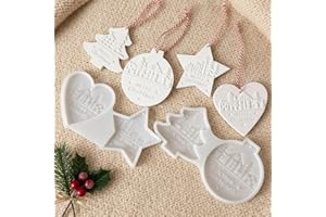 ZJKUBOIS 4 Stück Silikonformen Gießformen Weihnachten, Gips Gießen Formen - Tannenbaum Stern Liebesherz Kugel, Gießformen Silikon Anhänger für Weihnachtsdeko Christbaum Deko