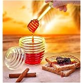 Kovan Şekilli Kaşıklı 3 Par&ccedil;a Kristal Bal Kavanozu Mika Kavanoz Bal ve Re&ccedil;el Kavanoz Kahvaltılık