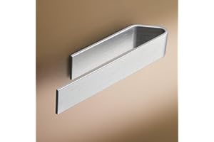 DESIGNFABRIK HAMBURG Designfactory Hamburg Towel Rail | Self Adhesive Towel Holder | Towel Rail for Bathroom and Kitchen | 22 cm | Modern Design | Silver Grey