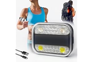 UMIONE - Szara elegancja: zestaw świateł bezpieczeństwa dla biegaczy i tornistra. Stylowe światło do biegania dla bezpieczeństwa i stylu. Odkryj nowy wymiar widoczności.