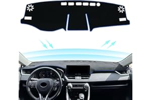 REMOCH for Toyota Rav4 Accessories 2025 2024 2023 2022 2021 2020 2019 Dashboard Cover Dash Cover Mat Custom Fit Center Console Cover Sunshield Protector RAV 4 Pad（Blue Trim）