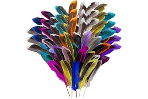 NJCXOLA Lot de 100 plumes colorées pour bricolage, décoration de boucles d'oreilles, mariage, attrape-rêves, plumes de coiffure, artisanat scolaire
