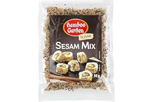 ‎BAMBOO GARDEN Bamboo Garden - Sushi Sesam Mix , Ideal für die Zubereitung von Sushi aller Art , Hervorragend auch als Topping zahlreicher Gerichte, im Müsli oder Porridge , 1 x 50 g