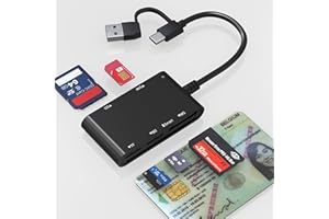 BAWANFA PRO 7en2 Lecteur Carte Identité Belge Compatible MicroSD, SD, MMC, SIM, M2, Memory Stick Pro Duo Pour Signature Électronique, DNI, Carte de Santé, eID Belgique