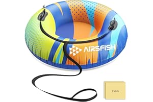 AirsFish Tube à Neige Gonflable avec Laisse remorquable, Housse Robuste résistante à l'usure et antigel pour Sports d'hiver