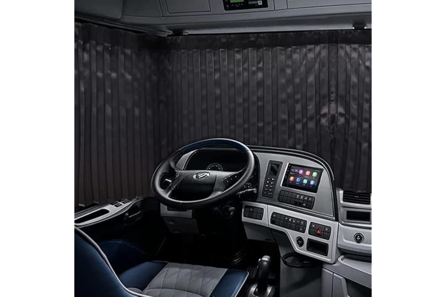 ZATOOTO Truck Curtains 2 Pieces, Lorry Accessories, Curtain Pleats, Blinds for Sleeping in Car, Blackout Sunlight, Provide Privacy, Width 94.4 x Length 35.4 inches (240 x 90 cm), Hook Included