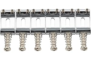 Musiclily Pro 10,5mm Acciaio Sellette Vintage per Ponti Tremolo Chitarra Elettrica Strat Stratocaster, Cromato (Set di 6)