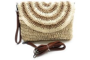 ENCARNI ZAPATERÍA Bolso Mujer Verano - Bolso Rafia Mujer - Bolsos Tejidos Crochet - Bolsos Bandolera Rafia