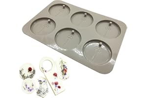 SONSMER Moule en silicone avec trou de suspension pour fabrication de bijoux en résine, loisirs créatifs Round Key