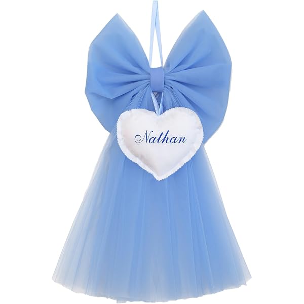 Fiocco Nascita Re Leone Personalizzato - In Tulle Azzurro Con Cuore Imbottito | Per Bimbi - Foto 4