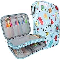 Custodia Per Uncinetti Da Viaggio - Borsa Organizzata Con Tasche, Per Ferri, Aghi E Accessori, Grigia