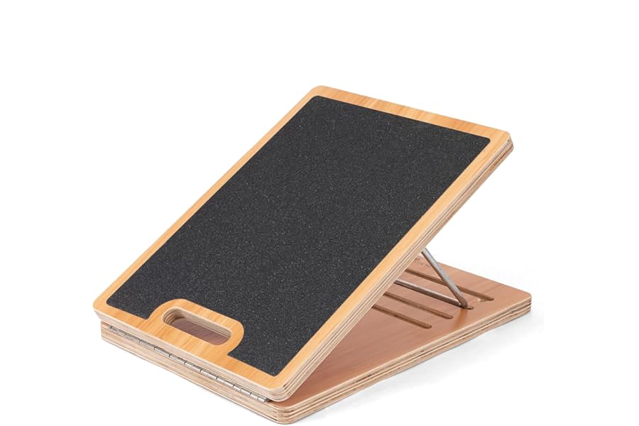StrongTek Portable Wooden Slant Board - Adjustable Incline Board and Calf Stretcher, Professional Slant Board for Calf Stretching, Calf Stretch Portable Board for Home, Gym, and Outdoor Use