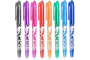 DOETYD Erasable Pens 8 Color Erasable Gel Pens with Eraser 0.5mm Tip Rub Out for School Office Adults