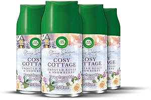 AIRWICK Air Wick Cosy Cottage Frosted Roses & Snowberry|Freshmatic Max Refill |4 x 250ml |Pack of 4 | Infused with Natural Essential Oils