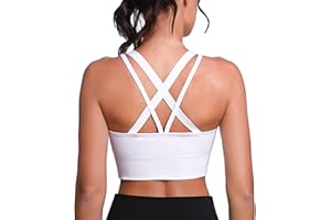 Leversic Sujetador Deportivo de Iimpacto Medio para Mujer Sin Aros con Relleno Extraíble con Espalda Cruzada para Yoga