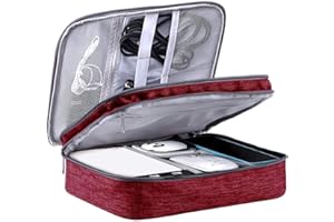 LIVACASA Bolsa de Viaje Cable Organizador Estuche para Eléctricas Accesesorios Impermeable Portatíl para Cables Cargador Bolsillo