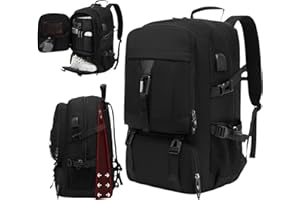 Mi Ko Mi Ka Mochila de Viaje Grande: Resistente al Agua, con Compartimento para Zapatos Separado, Puerto de Carga USB y Diseño Multifuncional Antirrobo. 2210