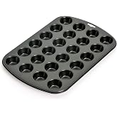 ORIGINAL KAISER - 24 Mini Muffin Pan, 38 x 27 cm Mini Muffin Pan, Steel with Non-Stick Coating, Black