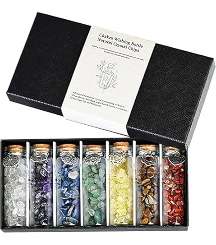 EnMart 9 PCS Bottiglie Di Pietre Preziose Di Cristallo Curativo, Bottiglia Dei Desideri Reiki, Guarigione, Meditazione, Rituale Di Bilanciamento Dei - Foto 7