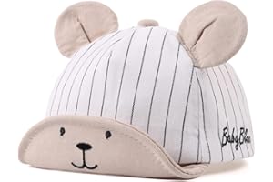 PESAAT Mignon Ours Bébé Casquette Printemps été Chapeau pour Enfant Coton Soleil Casquette Garçon Fille de 3 à 18 Mois