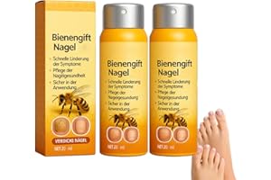 PUKMQU HoneyHeel Bienengift Nagelspray, HoneyHeal Bienengift, HoneyHeal Nagelspray, for Damaged and Discolored Fuß- und Fingernägel (2PCS)