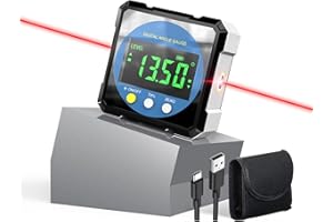 OOTDAY Goniometro digitale, Inclinometro laser, Inclinometro, misuratore elettronico di angoli con LCD, impermeabile per la lavorazione del legno, l'edilizia, la decorazione, DIY