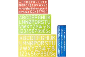 DAZZLUXE Plantillas De Alfabeto De 4 Piezas, Plantillas De Plástico Hueco, Plantillas De Dibujo Para Niños, Reglas Alfanuméricas, Plantillas Auxiliares, Plantillas De Dibujo Reutilizables