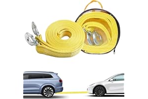 Banjiabb Abschleppseil Pkw, 4 Meter, 5 Tonnen, Gelb, Nylon, Universal-Fit, PKW, Geländewagen, Lieferwagen, Haken, CARGO_STRAP