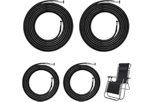 ULIWAMOWI 4 Cuerdas Elásticas para Tumbona, Cordones Elásticos Tumbona para Silla Reclinable de Jardín, Reemplazo Universal de Cuerdas de Nylon con Puntas Metálicas para Sillas de Gravedad Cero, 225cm+150cm